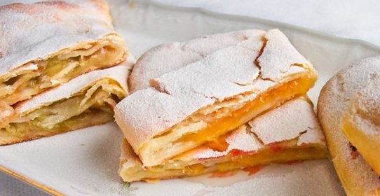 Штрудель из творожного теста