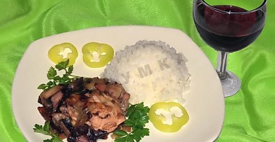 Курица в красном вине