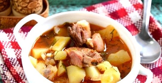 Картошка со свининой в казане