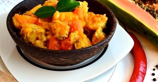 Курица с папайей