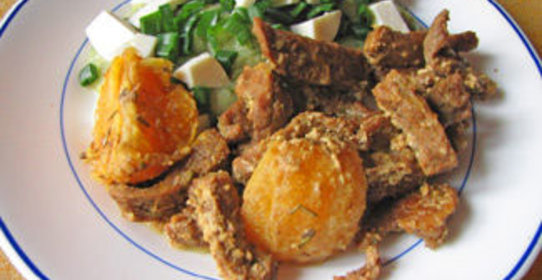 Телятина с полентой