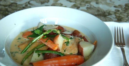 Курица с овощами в цитрусовом соусе