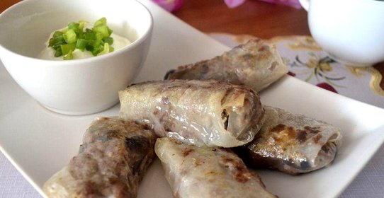 Нэм с мясом и грибами