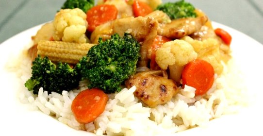 Стир-фрай из курицы с овощами