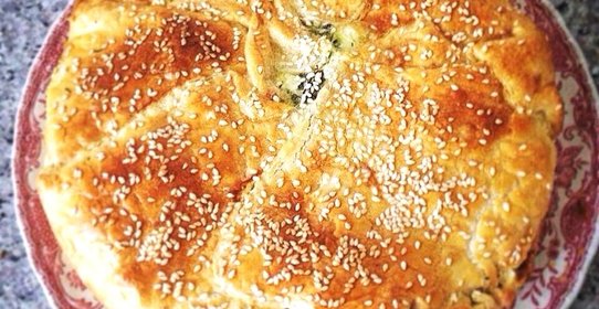 Пирог c кабачками и щавелем