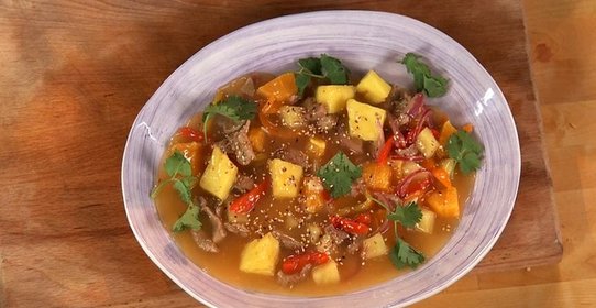 Индейка с фруктами