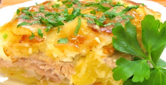 Мясо с картофелем под майонезом