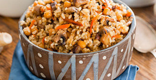 Плов с грибами и нутом