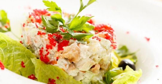 Оливье с семгой