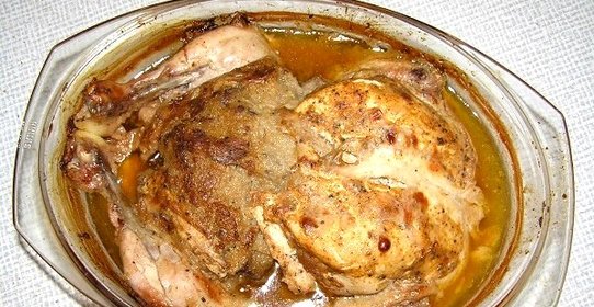 Курица, фаршированная луком