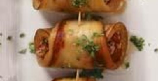 Баклажанные рулетики с сырной начинкой