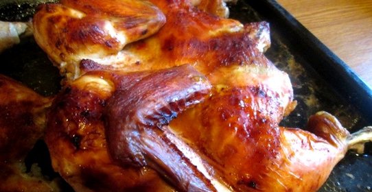 Курица в духовке с аджикой