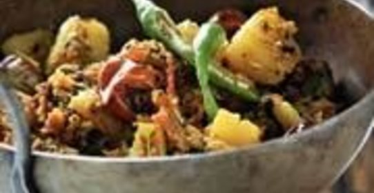 Картофель с чечевицей в индийском стиле