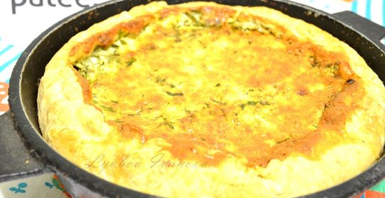 Пирог с зеленью и творогом