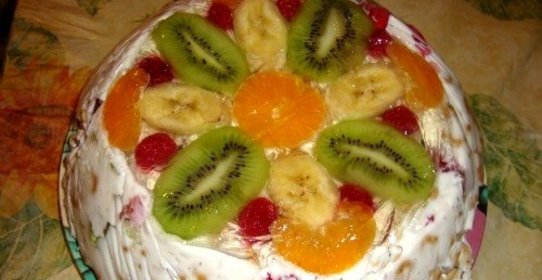 Торт без выпечки с желе