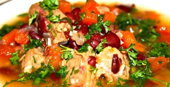 Лобио из красной фасоли с мясом