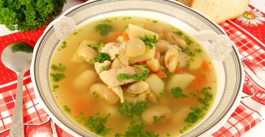 Суп с фасолью и курицей в мультиварке