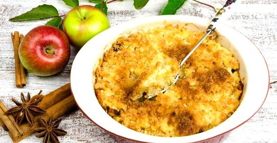 Яблочный десерт с кокосовой корочкой