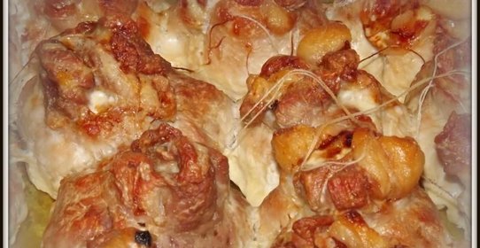 Мясные мешочки с рисом и грибами