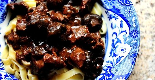 Говядина тушеная с грибами