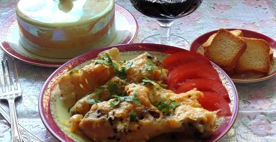 Курица запеченная с цветной капустой