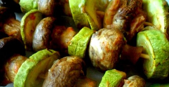 Шашлык из шампиньонов в духовке