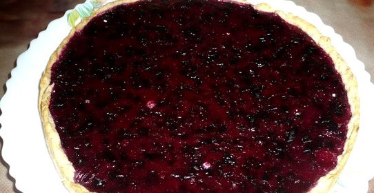 Постный овсяный пирог с ягодной заливкой