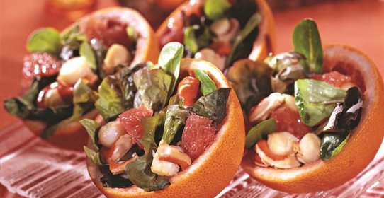 Салат из грейпфрутов и гребешков