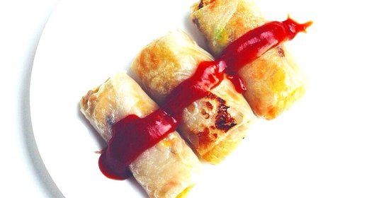 Запеченные вегетарианские блинчики в рисовой бумаге