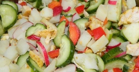 Салат без майонеза с курицей