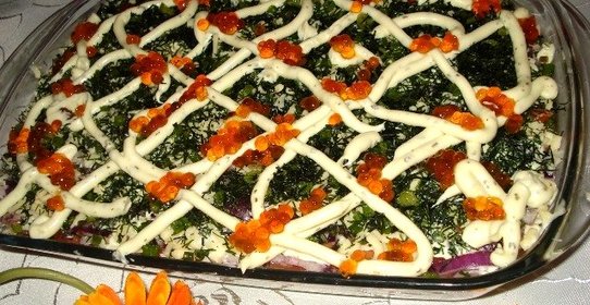 Салат Рваная курица слоями