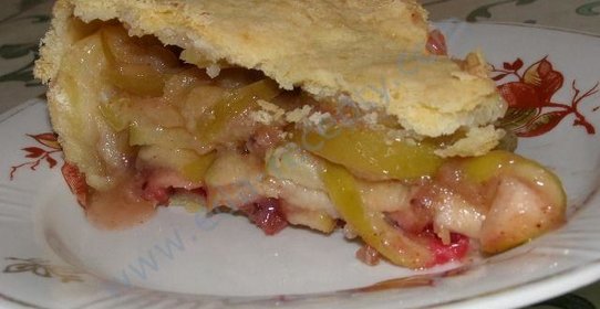 Клюквенный пирог с клюквой и яблоками