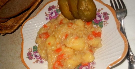 Тушеная картошка на молоке