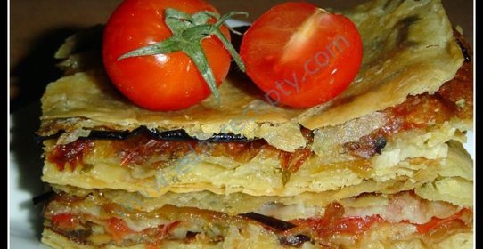 Пирог из лаваша с грибами и сыром