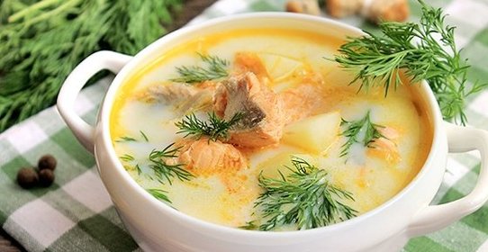 Уха из форели по-фински со сливками