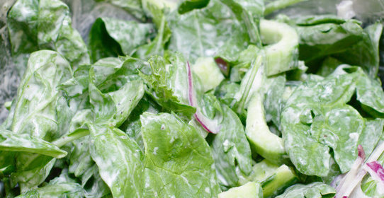 Салат с йогуртом и шпинатом