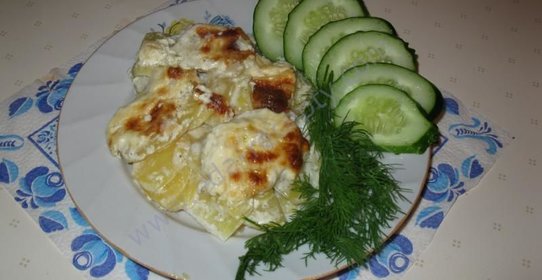 Запеченный картофель в сливках в духовке
