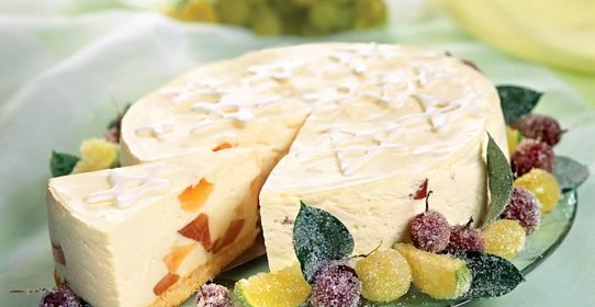 Творожный торт с грейпфрутовым желе