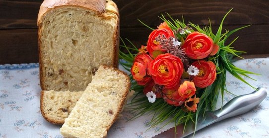 Кулич творожный в хлебопечке