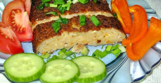 Мясной рулет со спагетти