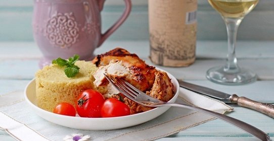 Курица, запеченная в йогуртово-горчичном соусе