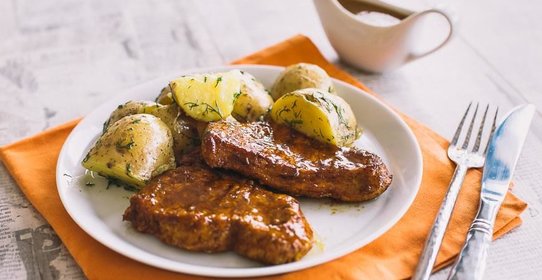 Грудка индейки на барбекю в апельсиновой глазури