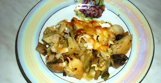 Запеченный картофель с шампиньонами