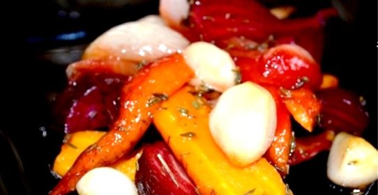 Запеченные овощи кусочками