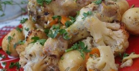 Курица с цветной капустой в духовке