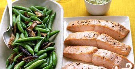 Лосось с соусом из горчицы и укропа